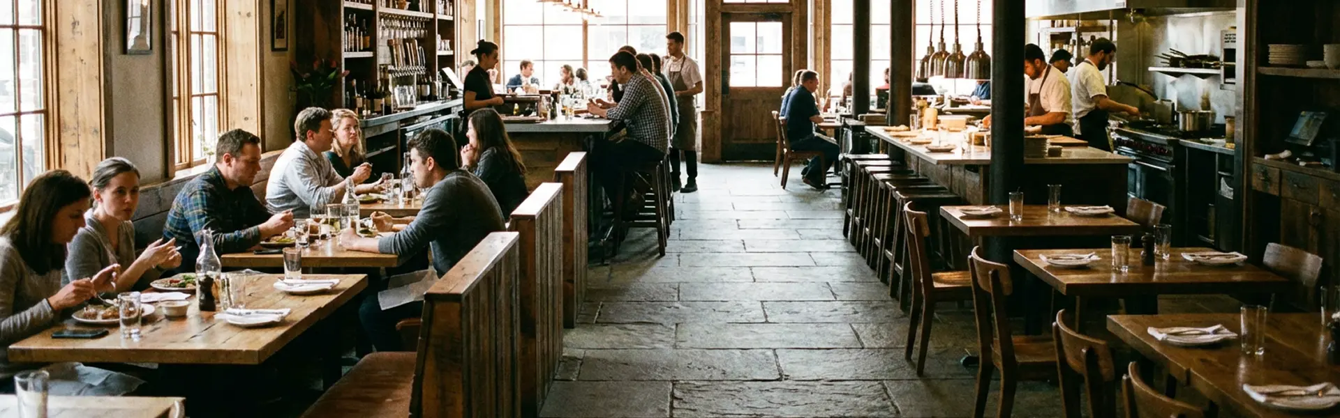 Clientes de restaurante conectados mediante pases digitales de fidelidad